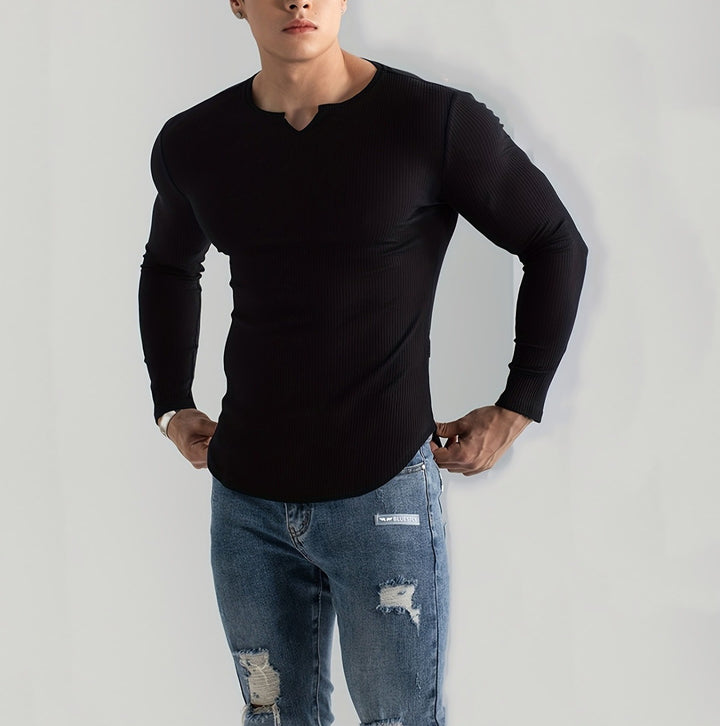Herren Langarmshirt mit innovativer Rippstruktur Echoarchiv