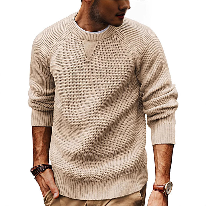 Herren moderner Strickpullover mit Raglanärmeln Echoarchiv