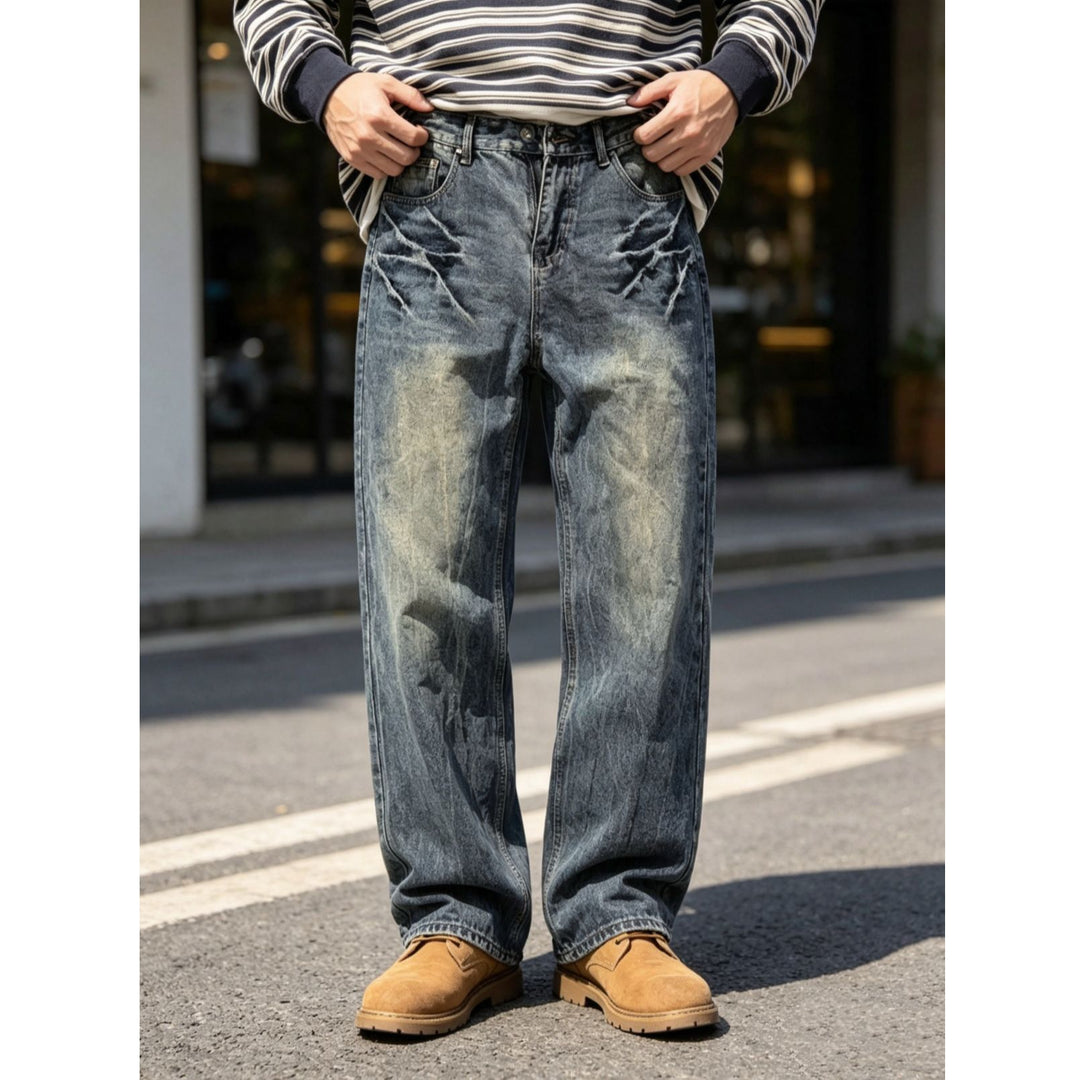 Herren Bequeme und lässige Weit geschnittene Jeans Echoarchiv