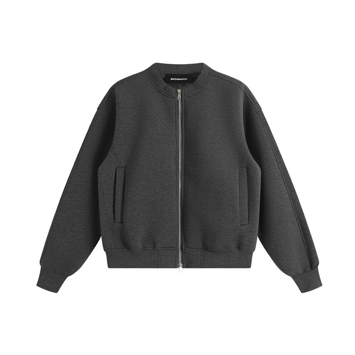 Unisex Oversize-Trainingsjacke im Boxy‑Schnitt mit kurzem Stehkragen und Zwei-Wege-Reißverschluss Echoarchiv