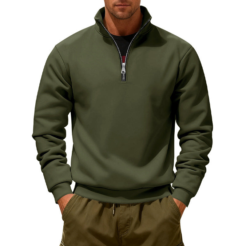 Herren Sportpullover mit modernem Stehkragen und praktischen Reißverschluss Echoarchiv
