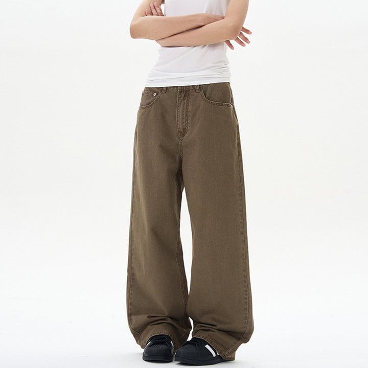 Damen Hochgeschnittene Baumwoll-Jeans mit extra weitem Bein Echo Archiv