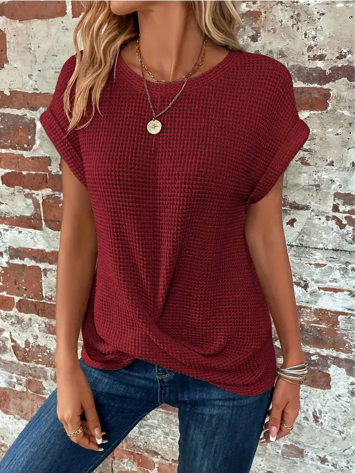 Damen lässiges Waffelstrickshirt Echo Archiv