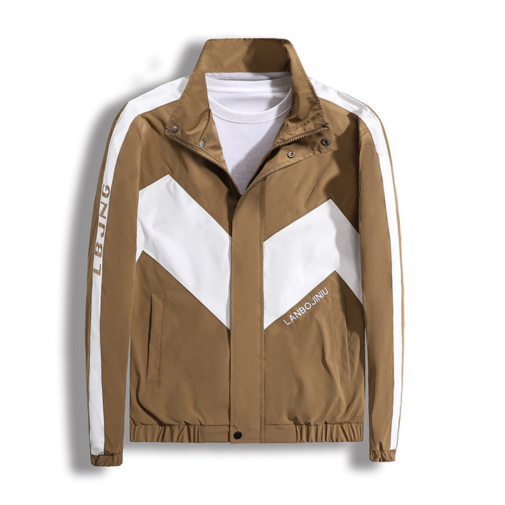 Herren Sportliche Übergangsjacke mit hohem Kragen und modernen geometrischen Akzenten Echo Archiv