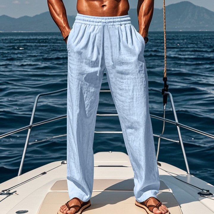 Herren lockere Leinenhose mit elastischem Bund und atmungsaktivem Gewebe Echoarchiv