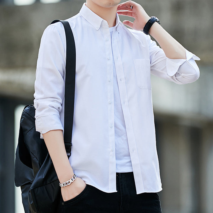 Herren nan langärmeliges Button-Down-Hemd mit Brusttasche und schlanker Freizeitpassform Echo Archiv