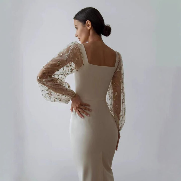 Damen Kleid mit romantischen transparenten Puffärmeln Echo Archiv