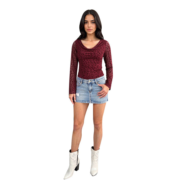 Damen Langarmshirt mit Leopardenmuster Echo Archiv