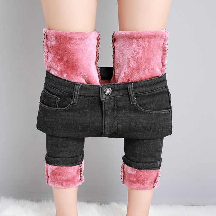 Damen nan hoch geschnittene Röhrenjeans mit formendem Stretchbund und schmalem Knöchelabschluss Echo Archiv
