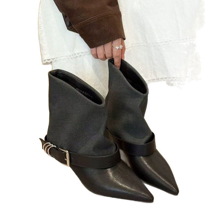 Damen Elegante Ankle-Stiefel mit Lässiger Stoff-Hülle Echo Archiv