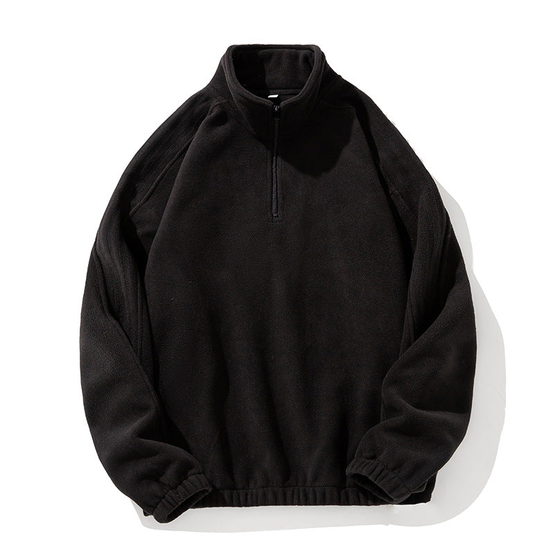 Unisex Fleecepullover mit Halbreißverschluss, Stehkragen und elastischem Saum Echo Archiv