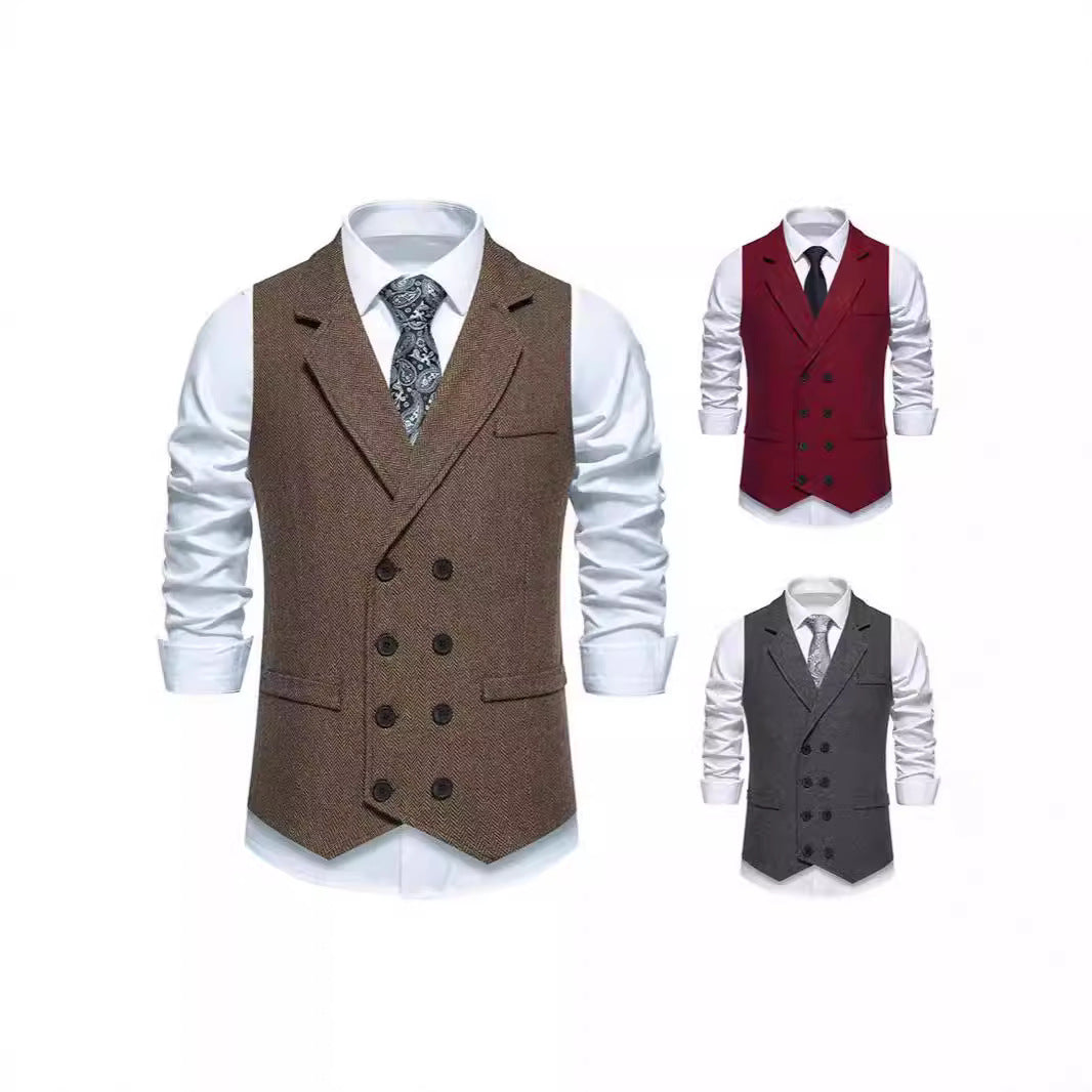 Herren Elegante Anzugweste mit klassischem Hahnentrittmuster und modernem Schnitt Echoarchiv