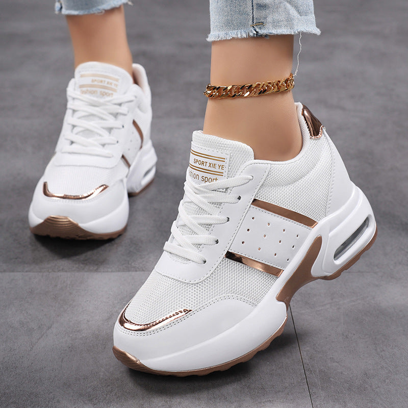 Damen nan sportlicher Plateausneaker mit Luftkissen-Zwischensohle und metallic-Applikationen Echo Archiv