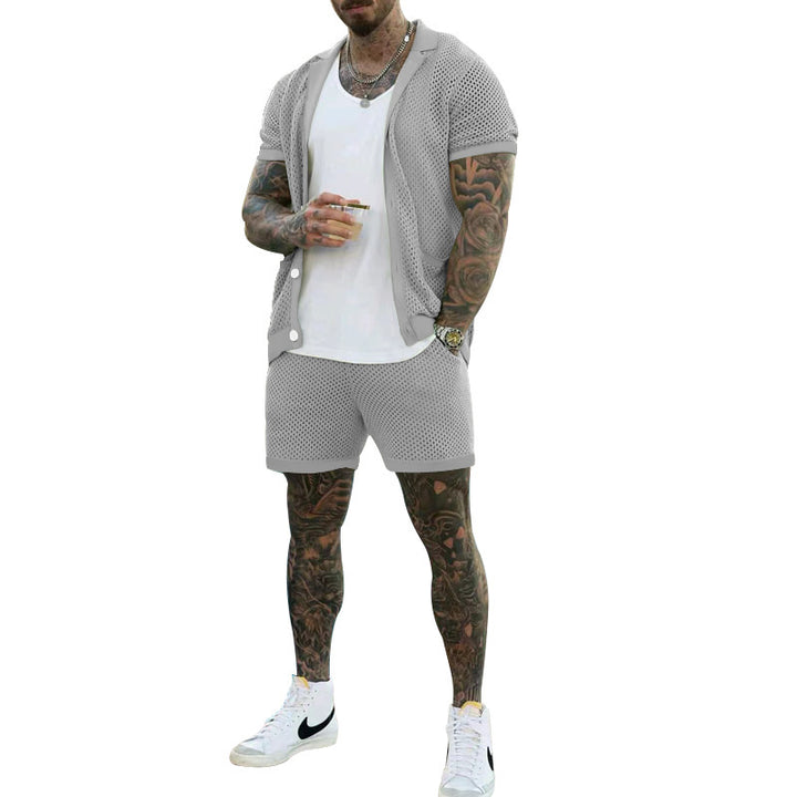 Herren atmungsaktives Sport-Outfit mit modernem Netzdesign Echoarchiv