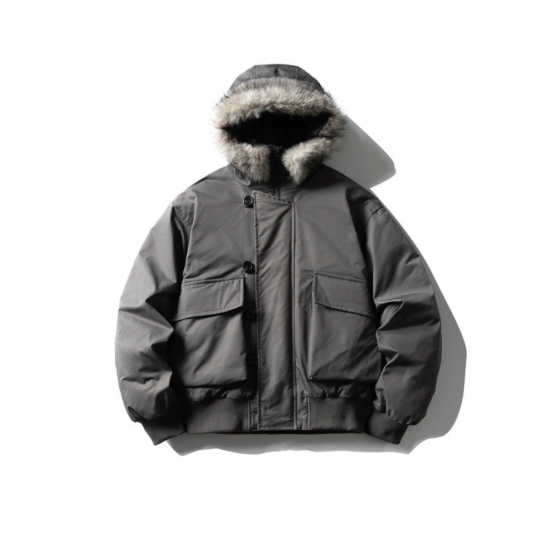Herren Gefütterte Winterbomberjacke mit Kapuze und Kunstfellbesatz Echo Archiv