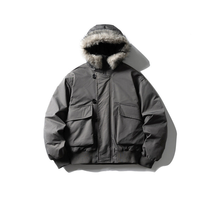 Herren Gefütterte Winterbomberjacke mit Kapuze und Kunstfellbesatz Echo Archiv