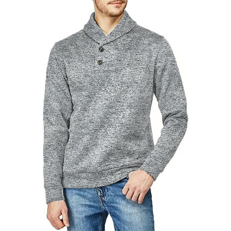 Herren Pullover mit Stehkragen und Knopfdetail Echoarchiv