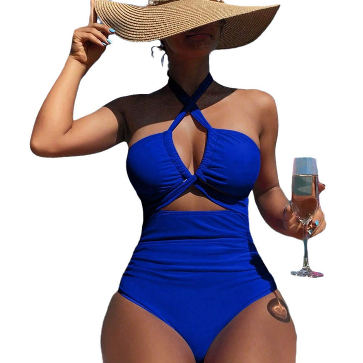 Damen einteiliger Badeanzug mit innovativem Cut-Out-Design und verspieltem Schleifenband Echo Archiv