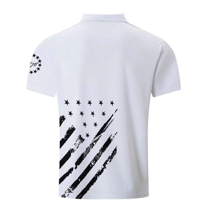 Herren Poloshirt mit patriotischem Print Echoarchiv