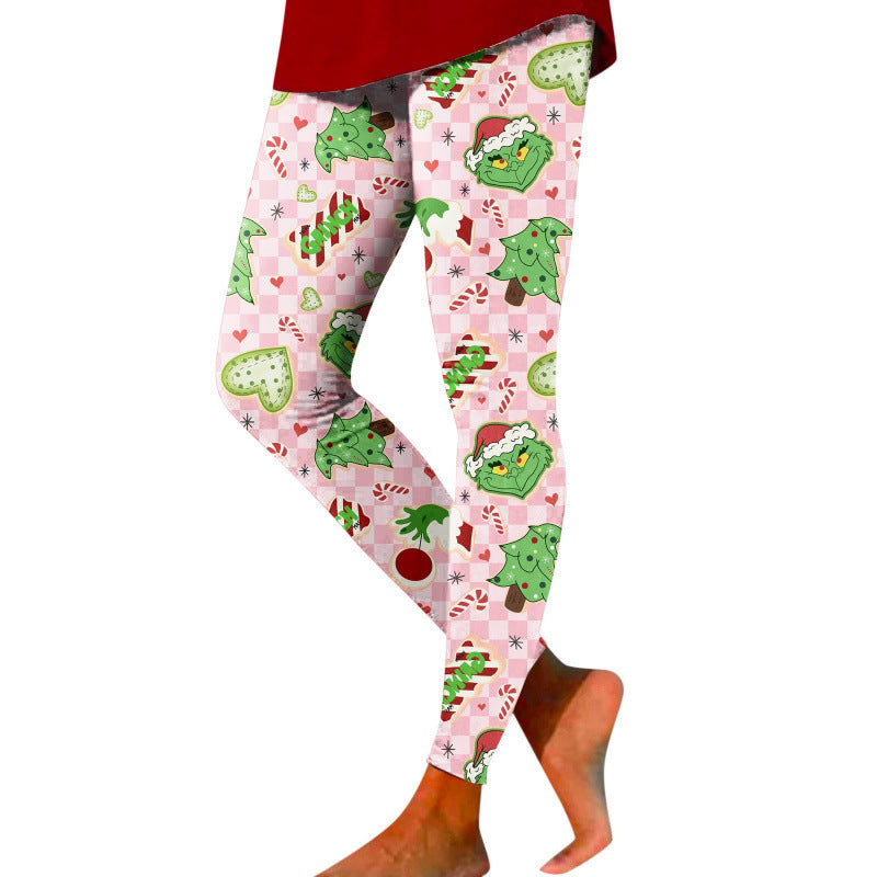 Damen Gemusterte Weihnachtsleggings Echoarchiv