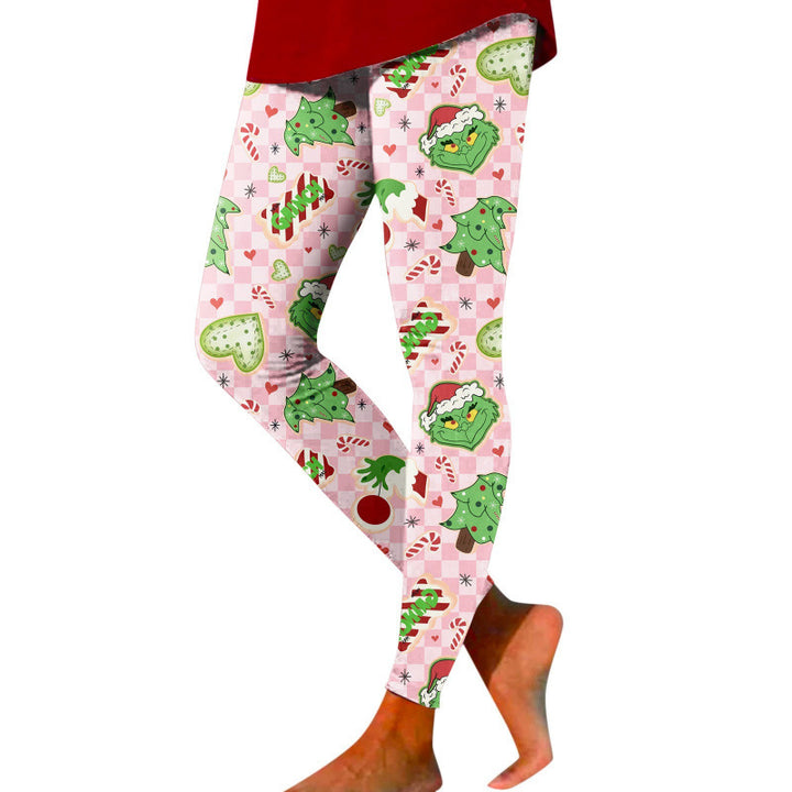 Damen Gemusterte Weihnachtsleggings Echoarchiv