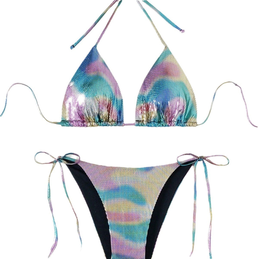 Damen Funktionsfähiger Triangel-Bikini mit stylischem Farbverlauf Echo Archiv