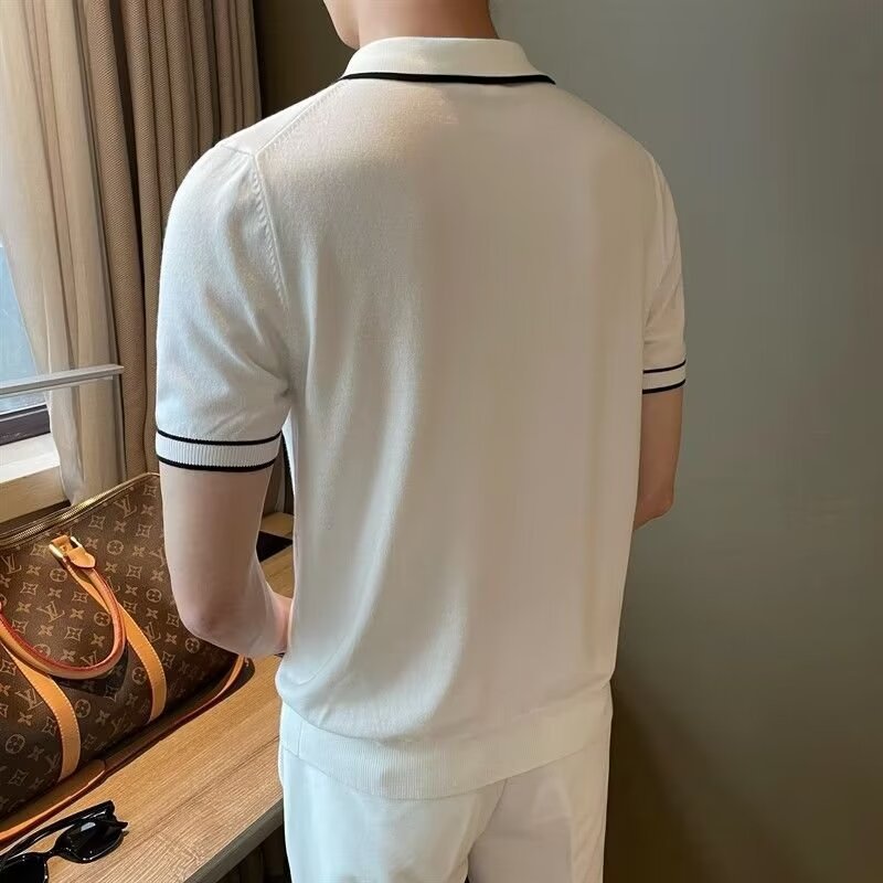 Herren modisches Poloshirt mit innovativem Reißverschluss Echoarchiv