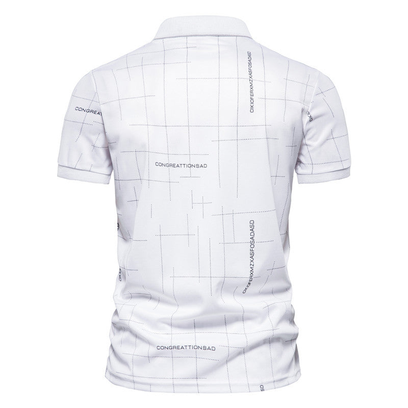 Herren Poloshirt mit modernem grafischen Druck und atmungsaktiver Funktion Echoarchiv