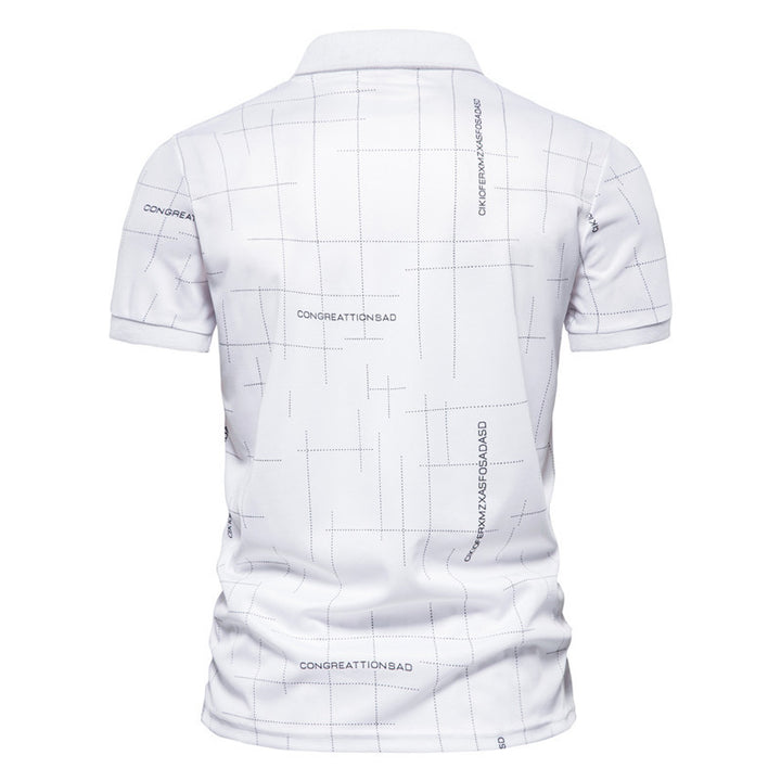 Herren Poloshirt mit modernem grafischen Druck und atmungsaktiver Funktion Echoarchiv