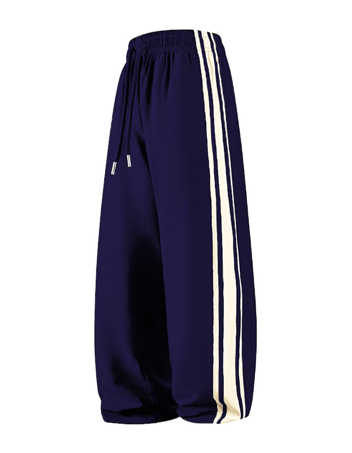 Damen Weite Trackpants mit Tunnelzugbund und seitlichen Kontraststreifen Echo Archiv