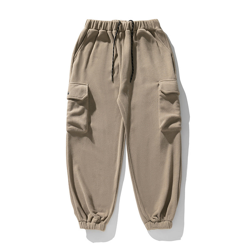 Unisex Fleece-Cargo-Jogginghose im Utility-Look mit elastischem Bund, Kordelzug und Klappentaschen Echo Archiv