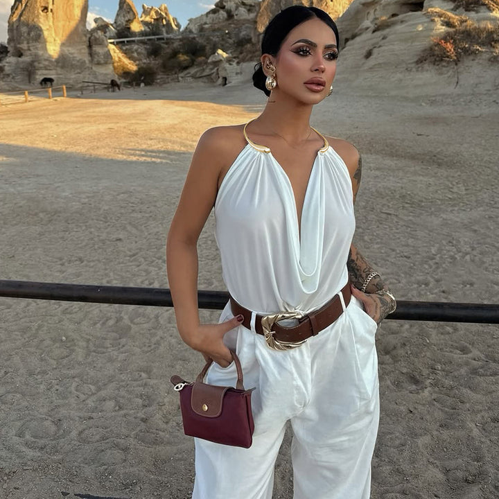 Damen Wickeltop mit raffiniertem Ausschnitt und eleganter Drapierung Echo Archiv