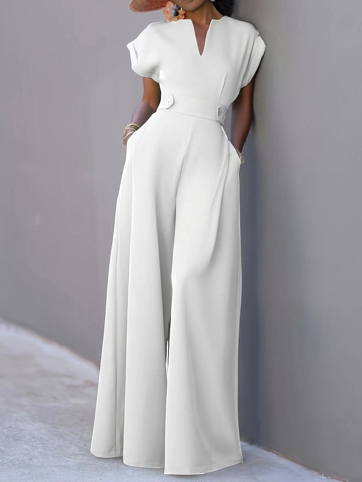 Damen eleganter Jumpsuit mit weitem Bein und praktischen Taschen Echoarchiv