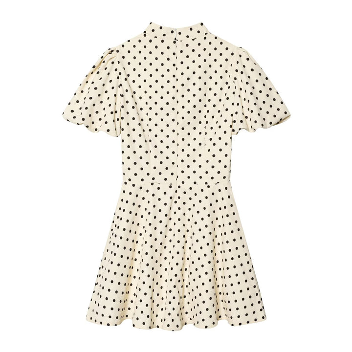 Damen A-Linien Kleid mit hochgeschlossenem Kragen und voluminösen Ärmeln Echo Archiv