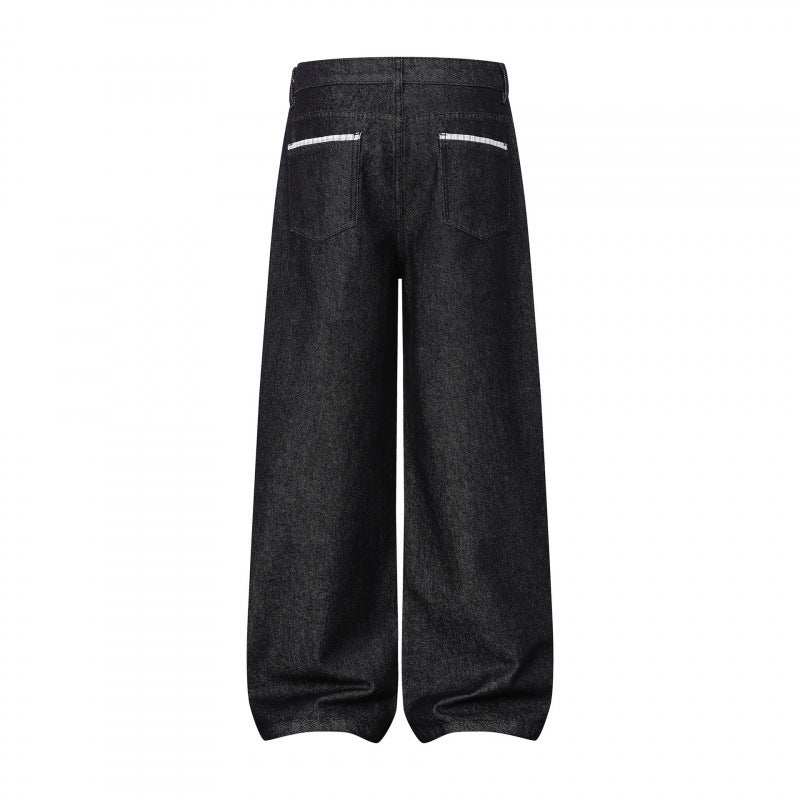 Damen Weite Balloon-Jeanshose mit hoher Taille, kontrastierten Pattentaschen und ballonförmigem Saum Echo Archiv