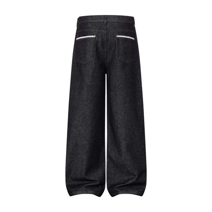 Damen Weite Balloon-Jeanshose mit hoher Taille, kontrastierten Pattentaschen und ballonförmigem Saum Echo Archiv