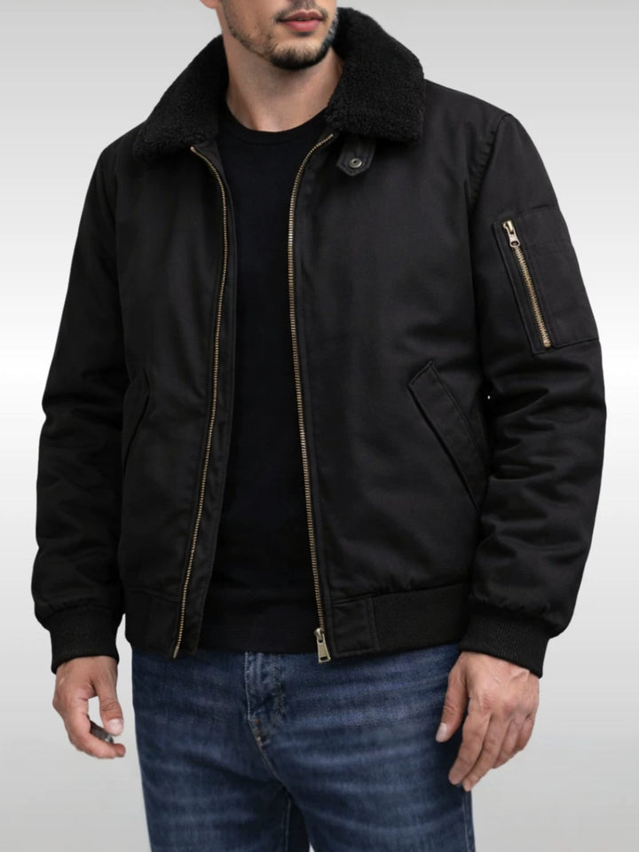 Herren Modische Bomberjacke mit Fleecefutter