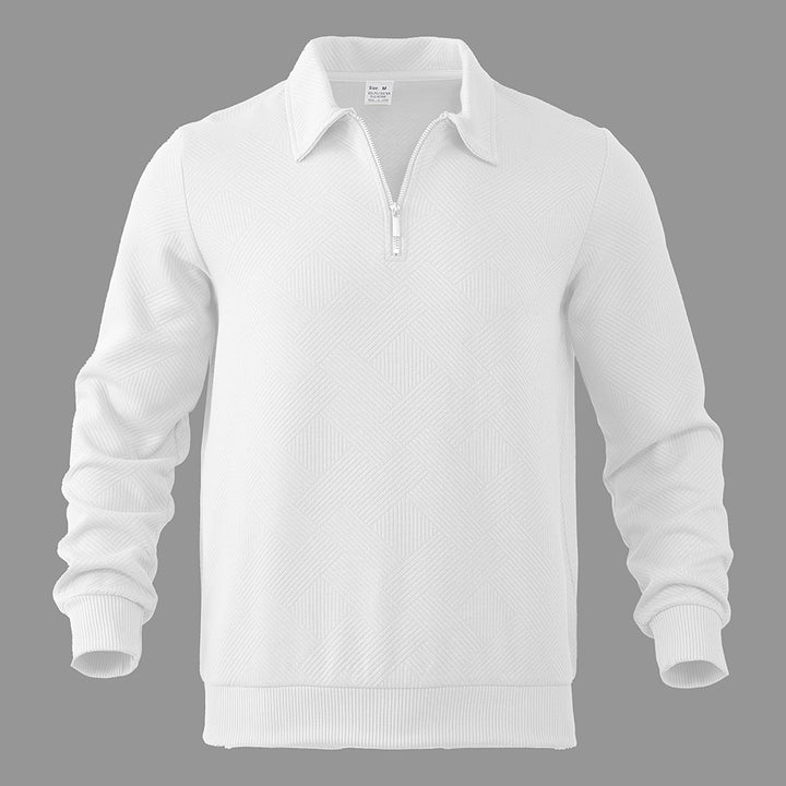 Herren lässiger Strickpullover mit Zip-Kragen und strukturiertem Design Echoarchiv
