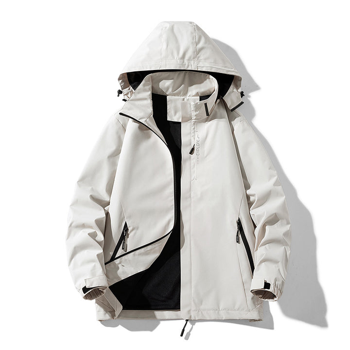 Damen wasserdichte Outdoorjacke mit atmungsaktivem Netzfutter, mit Reißverschluss versehenen Taschen und Klettverschlüssen – Célinea