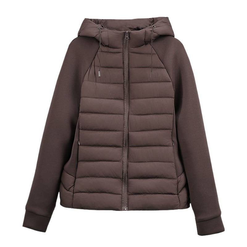 Damen Leichtgewichtige Hybrid-Pufferjacke mit Kapuze und Softshell-Ärmeln Echo Archiv