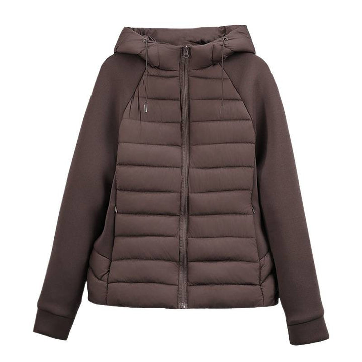 Damen Leichtgewichtige Hybrid-Pufferjacke mit Kapuze und Softshell-Ärmeln Echo Archiv