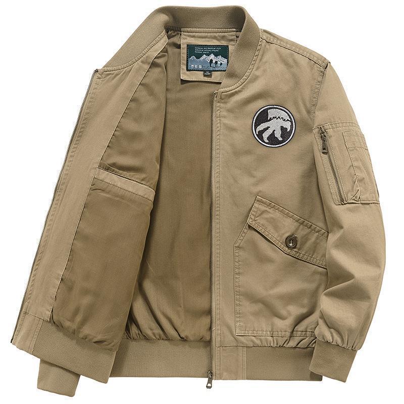 Herren Leichte Flight-Bomberjacke im Utility-Canvas mit Ärmeltasche und aufgesetzten Klappentaschen Echoarchiv