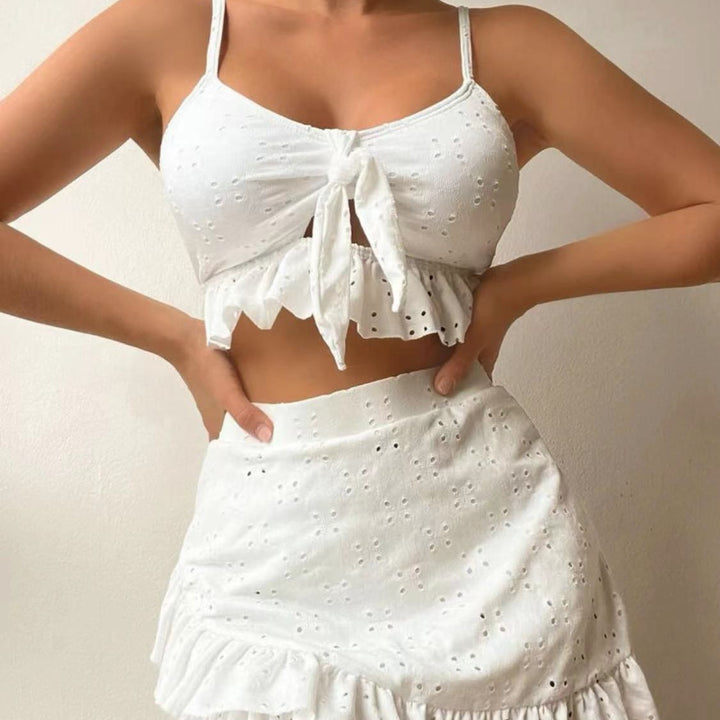 Damen Crop-Top und Rock Set Echo Archiv