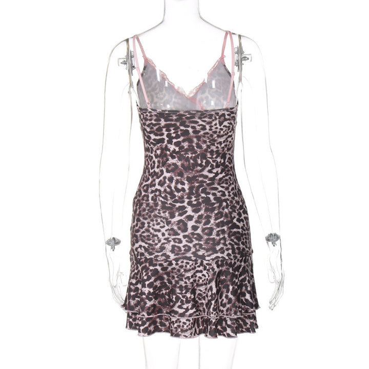 Damen verführerisches Minikleid mit Rüschendetails und Spitzenverzierungen Echo Archiv
