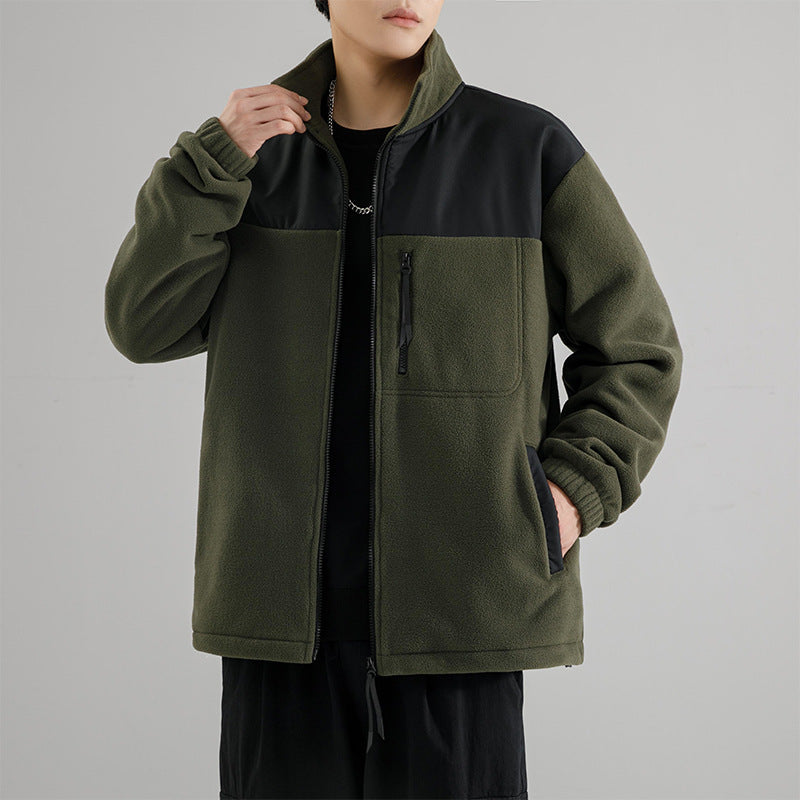 Herren Fleecejacke mit verstärktem Schulterpaneel, Stehkragen und Brustreißverschluss Echo Archiv