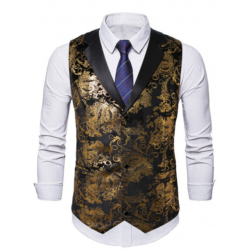 Herren elegante Smoking-Weste mit luxuriösem floralen Muster Echoarchiv