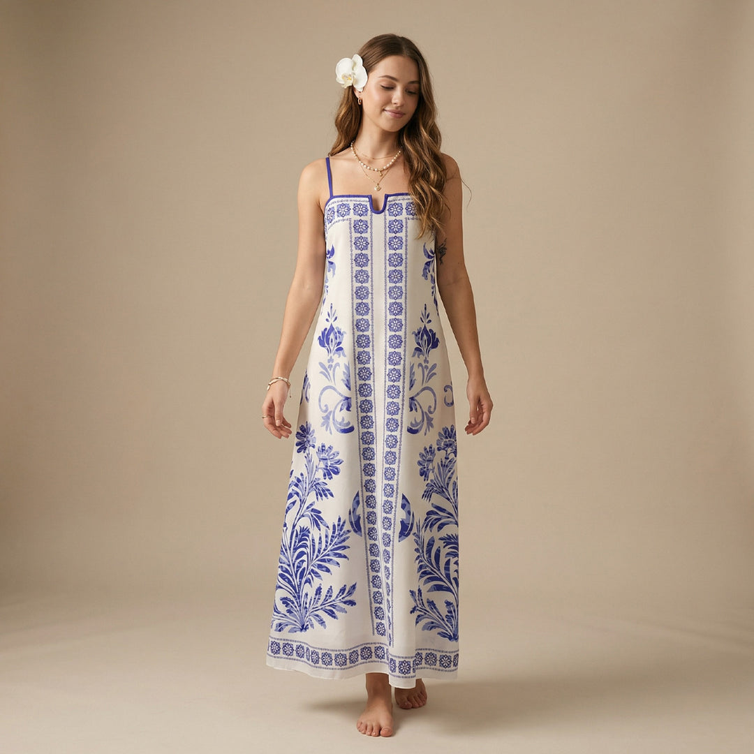 Damen Sommerkleid mit floralen Mustern und leichter luftiger Passform Echo Archiv
