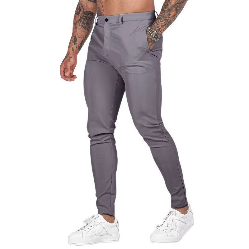 Herren elegante Slim-Fit Chinohose mit elastischem Bund und praktischen Taschen Echoarchiv