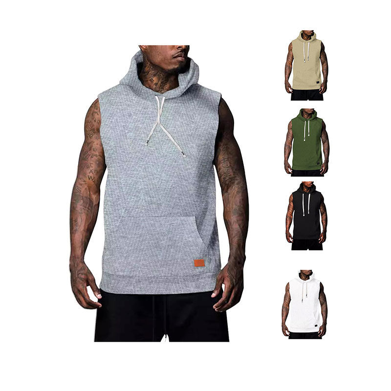 Herren ärmelloses Kapuzenshirt mit strukturiertem Design Echoarchiv