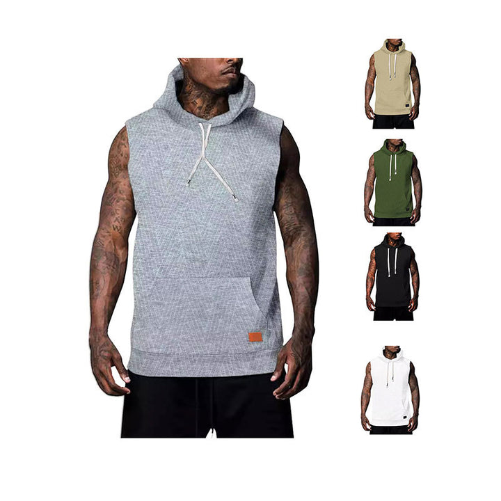 Herren ärmelloses Kapuzenshirt mit strukturiertem Design Echoarchiv